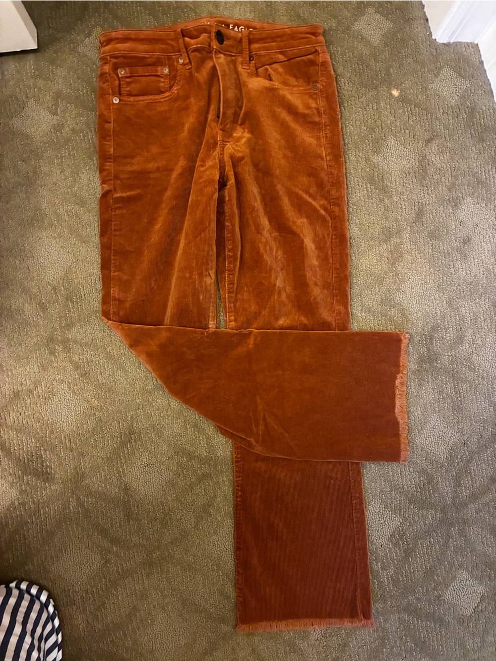 American Eagle Outfitters Women’s Rust-Brown Corduroy Pants